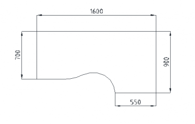 Столешница стола "эргономичного" левая/правая V-1.6.1