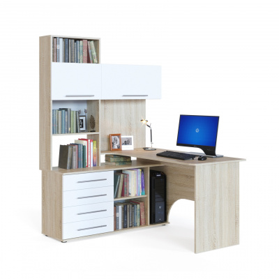 Стол компьютерный с тумбой и надстройкой КСТ-14.1 Л