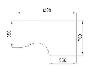 Столешница стола "эргономичного" левая/правая V-1.3.1