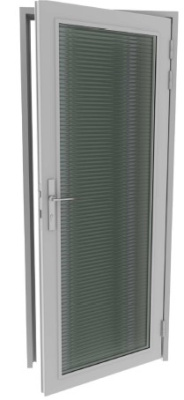 Дверной блок Витраж с жалюзи