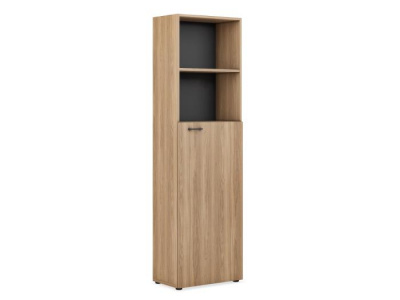 Шкаф для документов узкий (низ средний фасад, верх открытый) 600х2050 EVL413