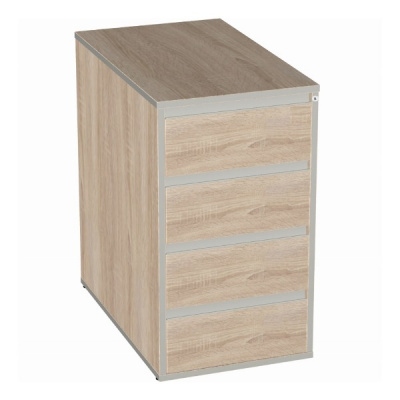 Тумба приставная (с полками) с замком V-3.4ц/з