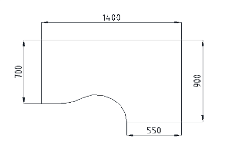 Столешница стола "эргономичного" левая/правая V-1.5.1