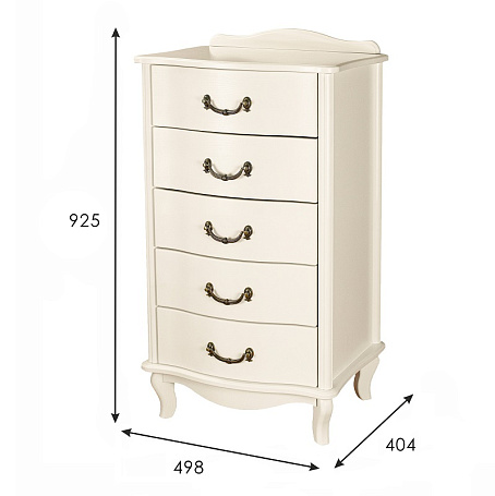 Комод 5 ящиков Джульетта узкий